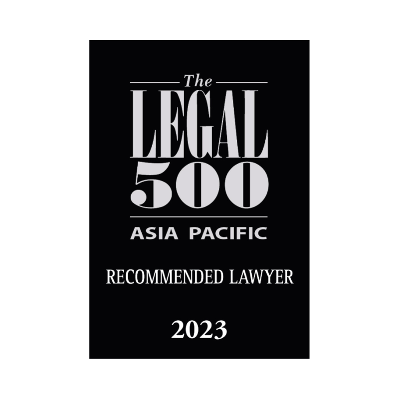 The Legal 500 Asia Pacific Recommended Lawyer 2023
